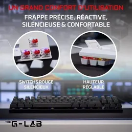 THE G-LAB Gaming Tastatur The G-Lab Mercury AZERTY, Französisch, Schwarz - Schwarz