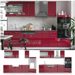Vicco Küchenzeile Küchenblock Einbauküche 240cm Fame-Line Hochglanz Fronten