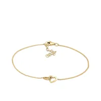 Elli Herz Armband vergoldet 925 Sterling Silber Größe 18 cm