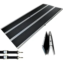 Baumarktplus DREIBREIT by TRUTZHOLM Alu Auffahrrampe 215 cm 3-fach klappbar 1020 kg Alu beschichtet Verladerampe