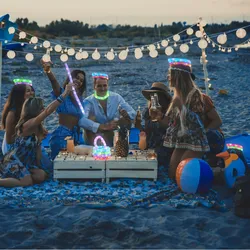 Relaxdays Leuchtstäbe, 15 LED Knicklichter, 3 Effekte, ausziehbare Blinkstäbe bis 63 cm, Partydeko, Kunststoff, bunt