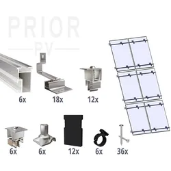 Prior PV Schrägdach-Montageset 3x2 Solarmodule