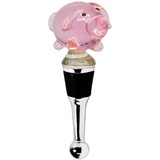 EDZARD Flaschenverschluss Schwein für Champagner, Wein und Sekt, Höhe 10 cm, Muranoglas, Handarbeit