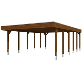 SKANHOLZ Carport Friesland 5,57 x 8,60 m nussbaum inkl. Anker