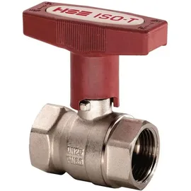 Premium Hermann Schmidt Heizungs-Kugelhahn 1" Messing vernickelt, mit verlängertem T-Griff, PN 40