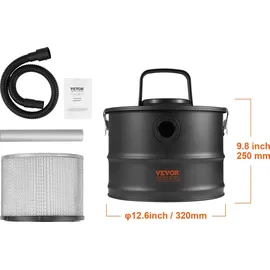 Vevor Aschesauger, 1200W Rußstaubsauger Kaminsauger Grillsauger 15L Behälter