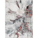 Livabliss Kurzflorteppich, Grau, Rot, Textil, Abstrakt, Rechteckig, 160x220 cm, Oeko-Tex® Standard 100, in verschiedenen Größen erhältlich, Teppiche & Böden, Teppiche, Moderne Teppiche