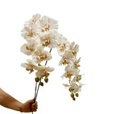 Künstliche Motten-Orchideen, 2 Stück, je 9 Blüten, langer Stiel, künstliche Orchidee für Vase (braun)