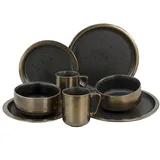 CreaTable Modern Industrial schwarz, 8-teiliges Geschirrset,