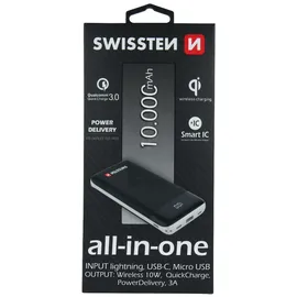 Swissten All in one Power Bank 10000mAh, All-In-One Li-Pol 5/9/12V 22013927