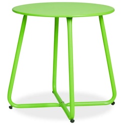 Homestyle4u Beistelltisch Gartentisch Rund Metall Tisch Kaffeetisch (kein Set) grün