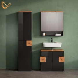 livinity® Tanaro 3-tlg. Anthrazit/Eiche