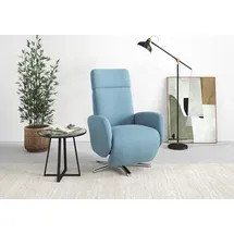 sit&more TV-Sessel Grenoble inkl. Kopfteilverstellung Kunstleder 71 x 110 x 82 cm Blau mit 2 Motoren, Akku & Aufstehhilfe