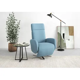 sit&more TV-Sessel Grenoble inkl. Kopfteilverstellung Kunstleder 71 x 110 x 82 cm Blau mit 2 Motoren, Akku & Aufstehhilfe