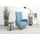 sit&more TV-Sessel Grenoble inkl. Kopfteilverstellung Kunstleder 71 x 110 x 82 cm Blau mit 2 Motoren, Akku & Aufstehhilfe