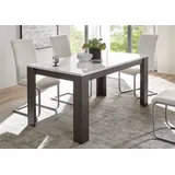 INOSIGN Esstisch "Etero", weiß (tischgestell: schwarz concret, platte: weiß mdf hg), B:158cm, Tische, Esstisch, Breite 158-200 cm ausziehbar