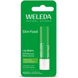 Weleda Bio Skin Food Lip Balm Lippenpflege – Naturkosmetik Lippenbalsam mit Kakaobutter & Candelilla"wachs für geschmeidig weiche Lippen – Lippenstift Soforthilfe bei trockenen Lippen (vegan, 4,8g)