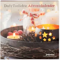 Pajoma Adventskalender 24 Teelichte 6 verschiedene Düfte & 1