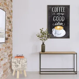 Relaxdays Sitzhocker Leinen 32 x 34 x 32 cm Creme/Mehrfarbig