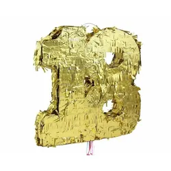 Pinata Zahl 18 gold metallic 18. Geburtstag