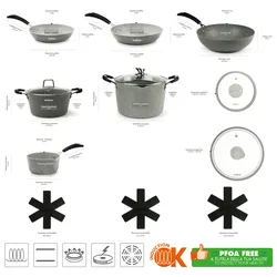 Excelsa Kochgeschirr Set 12 Stück Forn-Ok Aluminium Grau