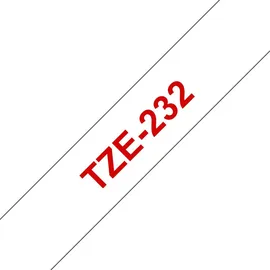 Brother TZe-232 12mm rot auf weiß