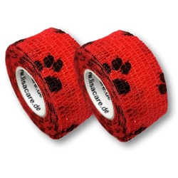LisaCare Pflasterverband - Pfote Rot 2,5cmx4,5m Pflaster 2 St