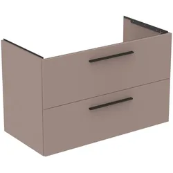Möbelwaschtischunterschrank i.life B 2 Auszüge Siphonausschnitt auf der rechten Seite 1000x505x630mm Weiß matt