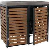 MCW Mülltonnenverkleidung K14 124 x 134 x 84 cm teak-optik
