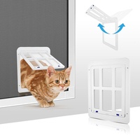 NAMSAN Katzenklappe Fliegengitter Automatischen Verschluss Hundeklappe Fliegengitter Balkontür mit Katzenklappe Haustierklappe—Weiß