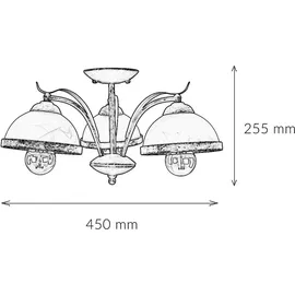 Licht-Erlebnisse - Deckenleuchte Korfu in Messing Antik 3-flmg