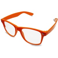 Stylische Neon-Brille mit Geek-Brille für Festivals, Spaß-Party, 80er-Jahre-Kostüm, Farbe: Orange
