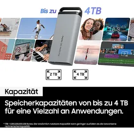 Samsung PSSD T5 EVO Festplatte, 2 TB SSD, extern, Grau