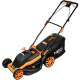 NEO TOOLS Rasenmäher (1800W, 44 cm Schnittbreite, Mulchfunktion, 45L Fangkorb) Elektro-Rasenmäher, 25-75mm Schnitth., Klappbarer Griff mit Einstellbarer Höhe und Softgrip