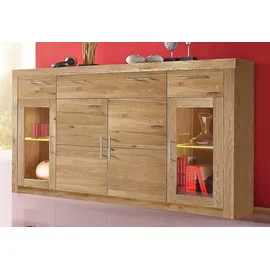 vogl möbelfabrik Highboard VOGL MÖBELFABRIK "Toronto", braun (wildeiche teilmassiv), B:182cm H:107cm T:42cm, Sideboards, Highboard, opt. Glastüren, teilmassiv, Rahmenoptik, Made in Germany