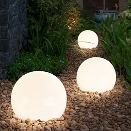 GLOBO Solarleuchte Kunststoff 9er Set spritzwassergeschützt weiß