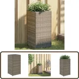 Vidaxl - Pflanzkübel Grau 30x30x60 cm Poly Rattan - Blumentopf - Pflanzgefäß - Gartenmöbel - Balkonpflanzen - Terrasse
