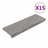 vidaXL Teppich-Treppenstufen 15 Stk. 65x21x4 cm Grau