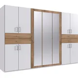 WIMEX Drehtürenschrank »Taiga Kleiderschrank mit Spiegel«, mit Schubladen auf bequemer Höhe, weiß