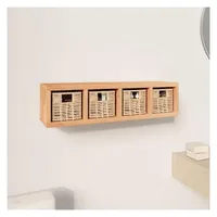vidaXL Wandregal mit Körben 62 x 18 x 16 cm Braun