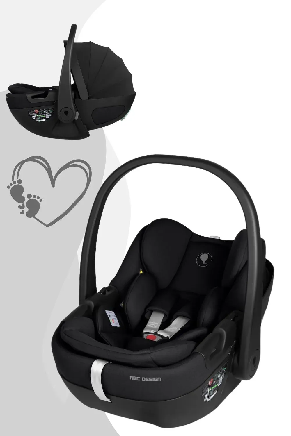 ABC Design Calla i-Size Babyschale / 0 bis ca. 13 kg, Farbe Kinderwagen: Olive