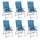 vidaXL Hochlehner Auflage 120 x 50 x 4 cm melange blau 4 St.