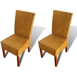 Festnight 2 Stk. Esszimmerstühle Set Essstuhl Rattanstuhl Küchenstuhl Stuhlset Sitzgruppe für Küche oder Esszimmer