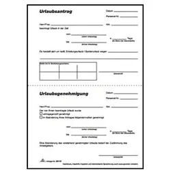 RNK RNKVERLAG - Formular für Urlaubsantrag - 50 Blatt