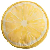 Magma Heimtex Magma Kissen FRUITY, 36 x 36 cm - Gelb - Polyester - Digitaldruck - Fellimitat - Zitrone