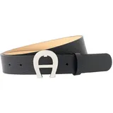 Aigner Logogürtel Cybill Silber 125090, Schwarz-85 cm - 85