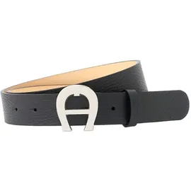 Aigner Logogürtel Cybill Silber 125090, Schwarz-85 cm - 85