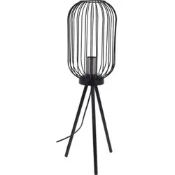 Koopman Dekorative Lampe mit silberner Fassung im Industrie-Look. modern. Schwarz