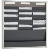 Eichner Werkstattplaner 9219-02004, für 30 x A4, Karten-Board dreireihig, Kunststoff, grau, 72x75cm