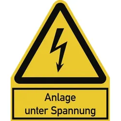 Anlage unter Spannung ISO 7010, Kombischild, Kunststoff, 200x244 mm